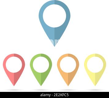 Map pin, flat design style, modern icon, marker sign Stock Vector