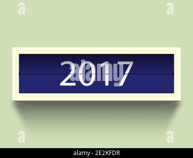 Countdown timer 2017 year with shadow. Vector illustration Stock Vector