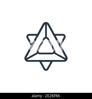 Metatron cube outline vector icon. Thin line black metatron cube icon, flat vector simple element illustration from editable geometry concept isolated Stock Vector