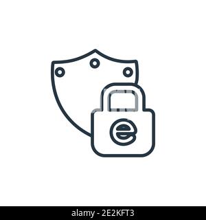 E-privacy outline vector icon. Thin line black e-privacy icon, flat vector simple element illustration from editable general concept isolated stroke o Stock Vector