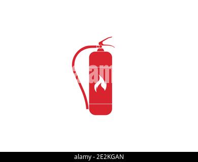 Vector illustration, flat design. Safety, rire fire extinguisher icon Stock Vector