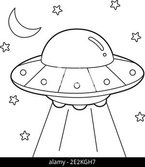 Ufo Coloring Page Stock Vector Image & Art - Alamy