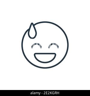 Embarrassed emoji outline vector icon. Thin line black embarrassed emoji icon, flat vector simple element illustration from editable emoji concept iso Stock Vector