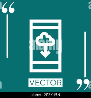 cloud download vector icon Linear icon. Editable stroke line Stock Vector