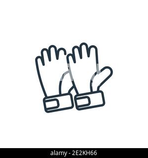 Gloves outline vector icon. Thin line black gloves icon, flat vector simple element illustration from editable football concept isolated stroke on whi Stock Vector