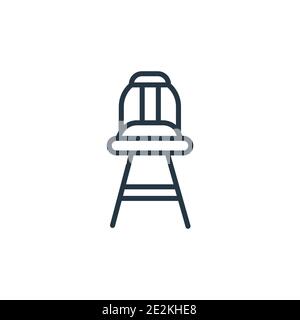 Stool outline vector icon. Thin line black stool icon, flat vector simple element illustration from editable furniture concept isolated stroke on whit Stock Vector