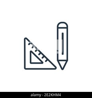 School supplies outline vector icon. Thin line black school supplies icon, flat vector simple element illustration from editable education concept iso Stock Vector