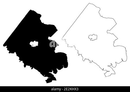 Fairfax County, Commonwealth of Virginia (U.S. county, United States of America, USA, U.S., US) map vector illustration, scribble sketch Fairfax map Stock Vector