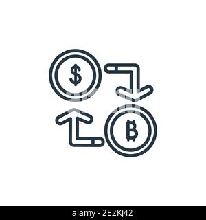 Crypto-exchange outline vector icon. Thin line black crypto-exchange icon, flat vector simple element illustration from editable general concept isola Stock Vector