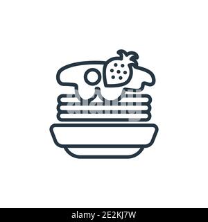 Pancakes outline vector icon. Thin line black pancakes icon, flat vector simple element illustration from editable gastronomy concept isolated stroke Stock Vector