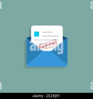 Envelope with letter Rejected. Rejected letter. Flat style. Eps10 Stock Vector