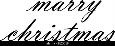 Marry Christmas hand lettering on blank background. Eps10 Stock Vector