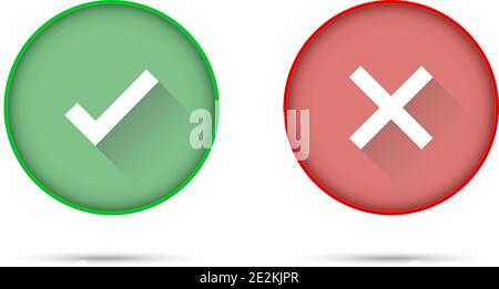 Check Mark buttons with shadow in modern style Stock Vector