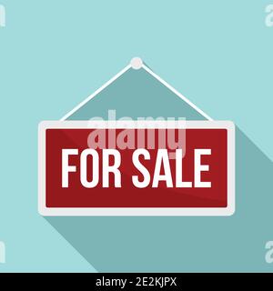 For sale house icon, flat style Stock Vector