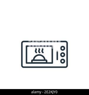 Microwave outline vector icon. Thin line black microwave icon, flat vector simple element illustration from editable electronic devices concept isolat Stock Vector