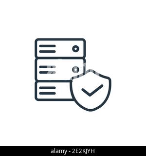 Data storage outline vector icon. Thin line black data storage icon, flat vector simple element illustration from editable gdpr concept isolated strok Stock Vector