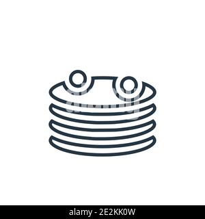 Pancake outline vector icon. Thin line black pancake icon, flat vector simple element illustration from editable food concept isolated stroke on white Stock Vector