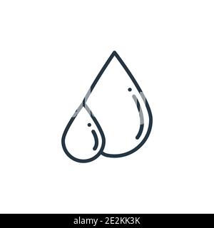 Blood drop outline vector icon. Thin line black blood drop icon, flat vector simple element illustration from editable health and medical concept isol Stock Vector
