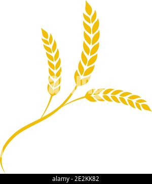 Wheat spike in flat style. Agriculture wheat Stock Vector