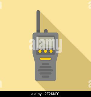 Industrial climber walkie talkie icon, flat style Stock Vector