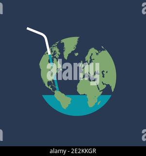 Global water crisis. Eco Concept. Vector illustration Stock Vector