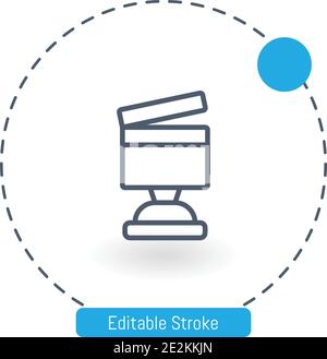 trophy vector icon editable stroke outline icons for web and mobile Stock Vector