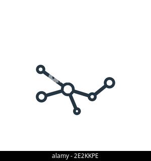 Molecular bond outline vector icon. Thin line black molecular bond icon, flat vector simple element illustration from editable education concept isola Stock Vector