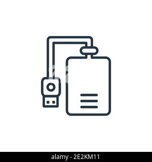 External hard drive outline vector icon. Thin line black external hard drive icon, flat vector simple element illustration from editable hardware conc Stock Vector
