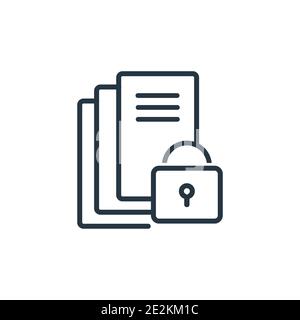 Documentation outline vector icon. Thin line black documentation icon, flat vector simple element illustration from editable gdpr concept isolated str Stock Vector