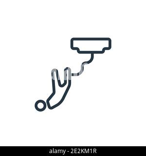 Bungee jumping outline vector icon. Thin line black bungee jumping icon, flat vector simple element illustration from editable free time concept isola Stock Vector