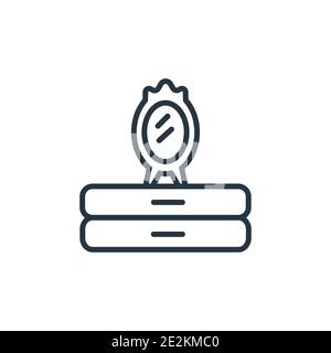 Mirror outline vector icon. Thin line black mirror icon, flat vector simple element illustration from editable furniture concept isolated stroke on wh Stock Vector