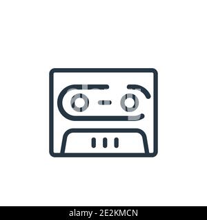 Music tape outline vector icon. Thin line black music tape icon, flat vector simple element illustration from editable entertainment and arcade concep Stock Vector