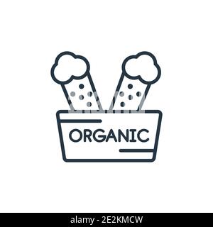 Organic food outline vector icon. Thin line black organic food icon, flat vector simple element illustration from editable food concept isolated strok Stock Vector