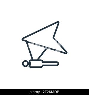 Hang glider outline vector icon. Thin line black hang glider icon, flat vector simple element illustration from editable free time concept isolated st Stock Vector