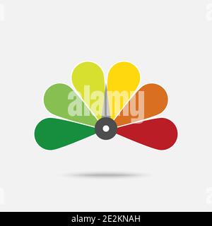 Speedometer. Speedometer vector icon on gray background. Colorful Info-graphic Stock Vector