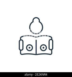 Study outline vector icon. Thin line black study icon, flat vector simple element illustration from editable education concept isolated on white backg Stock Vector