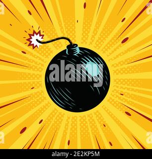 Boom bomb blast comic pop art retro style. destruction Stock Vector