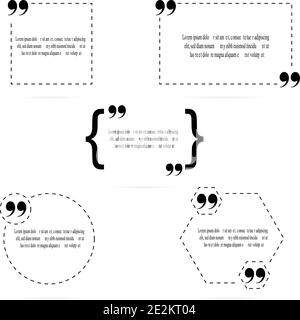 Quote blank template. Frames. Bracket. Vector illustration. Eps10 Stock Vector