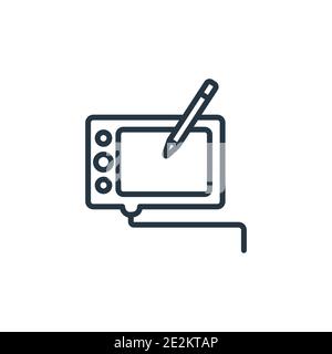 Graphic tablet outline vector icon. Thin line black graphic tablet icon, flat vector simple element illustration from editable electronic devices conc Stock Vector