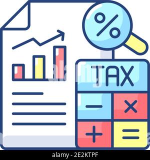 Tax accounting RGB color icon Stock Vector