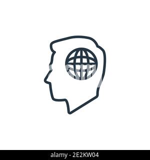 Global awareness outline vector icon. Thin line black global awareness icon, flat vector simple element illustration from editable ecology concept iso Stock Vector