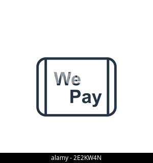 Wepay outline vector icon. Thin line black wepay icon, flat vector simple element illustration from editable payment concept isolated on white backgro Stock Vector