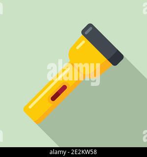 Industrial climber flashlight icon, flat style Stock Vector