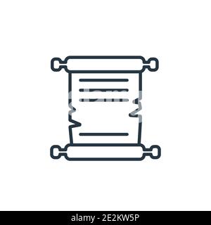 Parchment outline vector icon. Thin line black parchment icon, flat vector simple element illustration from editable online learning concept isolated Stock Vector