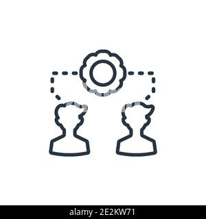 Outsourcing outline vector icon. Thin line black outsourcing icon, flat vector simple element illustration from editable general concept isolated stro Stock Vector
