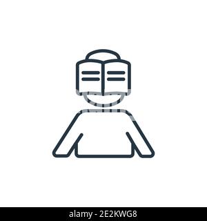 Self-learning outline vector icon. Thin line black self-learning icon, flat vector simple element illustration from editable education concept isolate Stock Vector