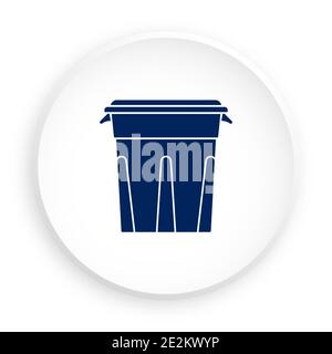 recycle bin icon. Container for separating garbage. Caring for environment, processing raw materials. Button for mobile application or web in neomorph Stock Vector