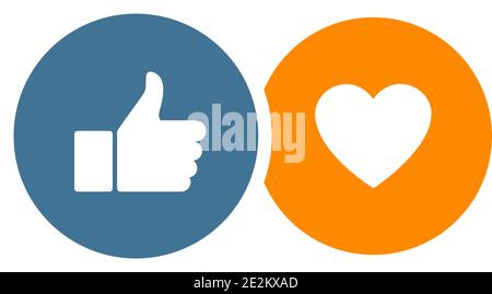 Set Like Icon. Like Counter Notification Icon Stock Vector
