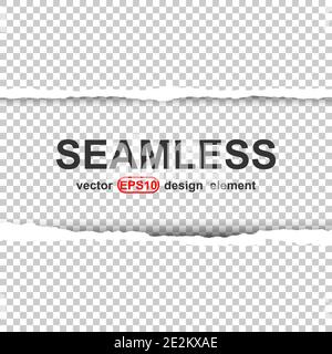 Realistic Ripped Paper on transparent background. Eps10 Stock Vector