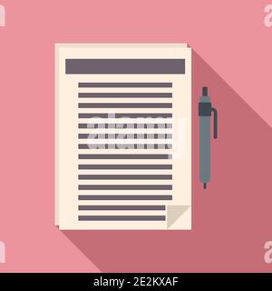 Realtor documents icon, flat style Stock Vector